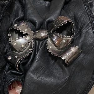 Vintage Betsey Johnson Metal Bow Leather Handbag